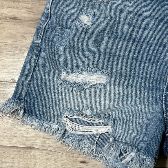 KANCAN KC9206M High Rise Frayed Distressed Cut Off Cotton Jean Shorts S - Picture 9 of 15